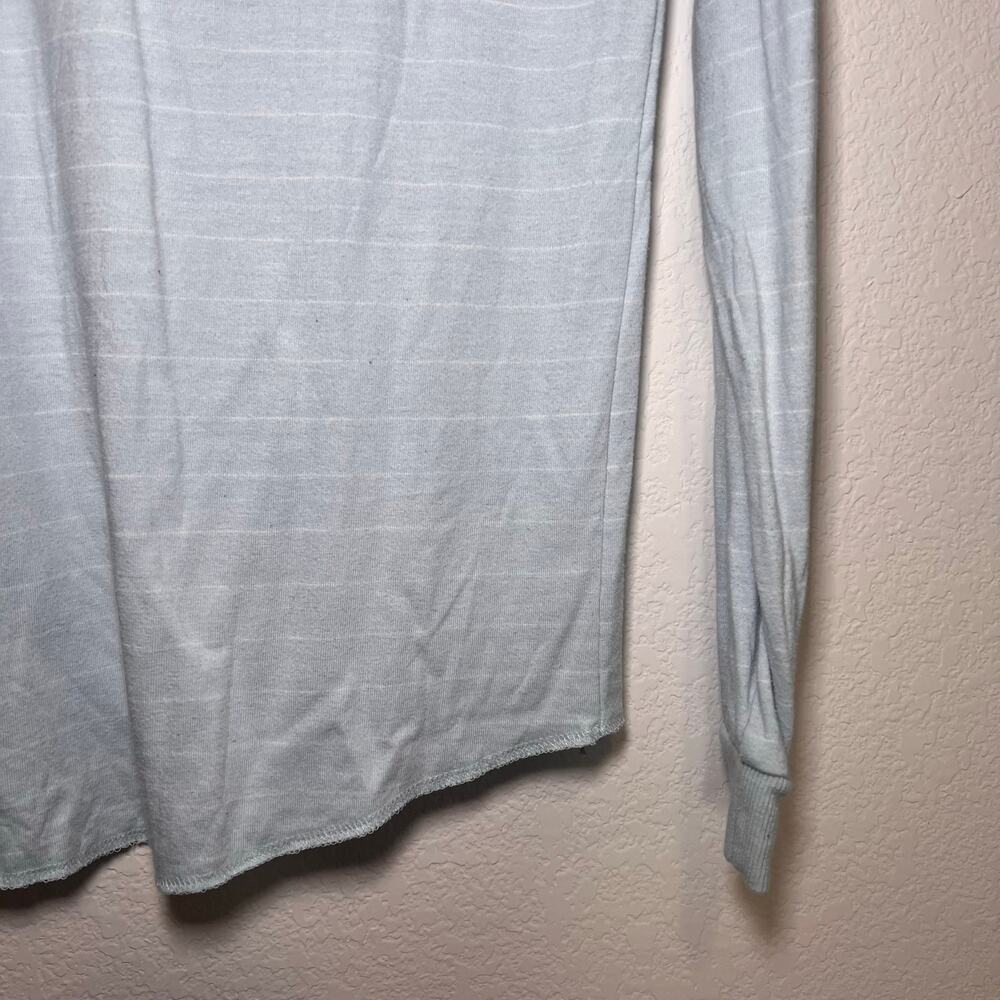 Marine Layer Shirt Womens Size M Light Blue Striped Long Sleeve Henley Lounge - Picture 12 of 16